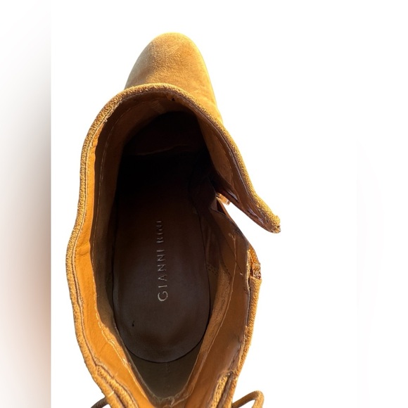 Gianni Bini Brown Suede Lace-Up Wedge Booties Size 8.5M Ankle Boots Corset Back - Picture 7 of 13